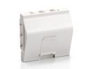 Equip Frontplatte 1xKeystone French abgew.   45x45mm RAL9010 Polybeutel