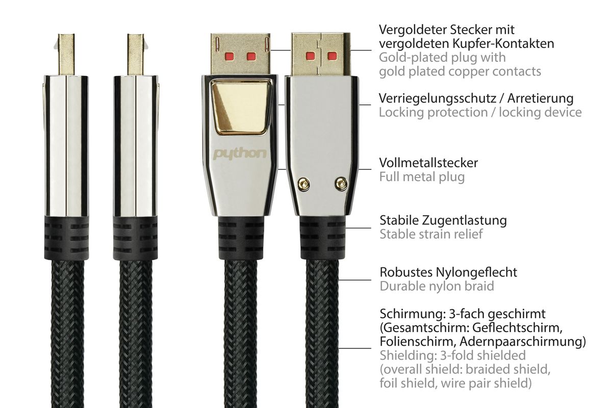 Python GC-M0217 video kabel adapter 2 m DisplayPort HDMI Zwart - api B ...