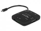 DELOCK Card Reader USB micro B -> 4in1 +3-Port Hub OTG extern