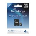 MediaRange SD MicroSD Card 4GB SD CL.10 inkl. Adapter