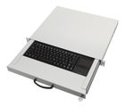 aixcase 19" Rack 1U Tastatur DE Touchpad USB lichtgrau