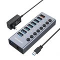 GRAUGEAR USB-HUB 7x USB 3.0 Ports + 1 USB Schnelllader retail