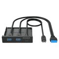 GRAUGEAR Multi Frontblende 3-Fach USB-HUB, 1x USB-C,2x USB-A retail