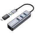 GRAUGEAR USB-HUB 3x USB 3.0 Ports Type-A+ Gbit LAN retail