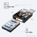 GRAUGEAR Einbaurahmen für 2x 2,5" & 3,5" HDD/SSD in 5,25"