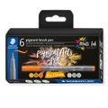 STAEDTLER MultiInk Pigment Arts brush pen 6er-Set grau&Caram retail