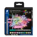STAEDTLER MultiInk Pigment Arts brush pen 12er-Set Pastel retail