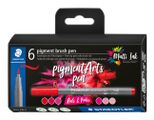 STAEDTLER MultiInk Pigment Arts brush pen 6er-Set reds&pinks retail