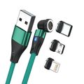 RealPower Magentic cable 3 Amp,1m,grün mit Adaptern