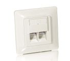 Equip Unterputzdose +Frontplatte 2xRJ45 Cat5e 45° RAL 1013