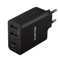 Canyon Wall Charger 2xUSB-A + 1xUSB-C 2.4A/30W PD black retail