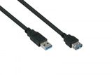 kabelmeister USB3.0 Verläng. A St.-A Bu. UL schwarz 5m