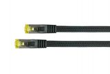 Python Patchkabel m. Cat.7 Rohkabel Nylongefl. schwarz 20m