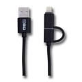 2GO 2in1 USB Lade-/Datenkabel f. Micro-USB & Apple 100cm sw