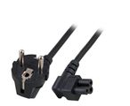 EFB Netzkabel Schutzkontakt 90°-C5 90°,sw,3.0m,3x0.75mm