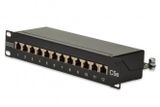DIGITUS Patchpanel 1HE 12-Port Cat5e ClassD geschirmt schw.