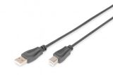DIGITUS USB 2.0 Anschlusskabel, USB A auf USB-B, 3,0m sw