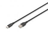 DIGITUS USB 2.0 Kabel Typ C -A Silikon St/St 1m schwarz