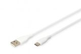 DIGITUS USB 2.0 Kabel Typ C -A Silikon St/St 1m weiß
