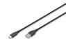 DIGITUS USB 2.0 Kabel Typ C -A Silikon St/St 0,5m schwarz
