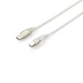 Equip USB Kabel 2.0 A-B 480Mbps St/St 1.00m silber Polybeutel
