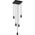 SEGULA Pendelleuchte MADOX SQUARE 5x Wave schwarz E27