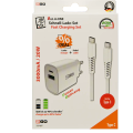 2GO Ladegerät 20W 2-Port 1x USB-C + 1x USB-A + USB-C Kabel