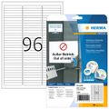 HERMA Etiketten A4 weiß 63,5x8,5 mm ablösb. Papier 2400 St.