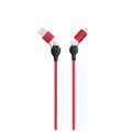 2GO USB / Type C Ladekabel 4 in 1 USB A, Lighn. 1,2m rot