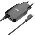 2GO Ladegerät 12W Micro-USB + 1x USB, Kabel 1,4m, schwarz