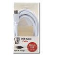 2GO USB Lade-/Datenkabel USB-A - Micro-USB 1m Nylon weiß