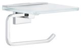 tesa Deluxxe Toilettenrollenhalter mit Ablage silber