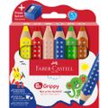 FABER-CASTELL Buntstift Grippy 6er Set mit Spitzer