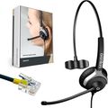 GEQUDIO Headset 1-Ohr für Mitel,Aastra,Poly,Gigaset-RJ Kabel