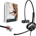 GEQUDIO Headset 1-Ohr für Yealink,Snom,Grandstream mit Kabel
