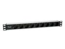 Equip 19" Steckdosenleiste 9xSchuko->St.90° si.         Alu.