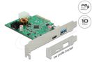DELOCK PCI Express x4 Karte zu 1 x extern USB Type-C Buchse
