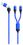 2GO USB / Type C Ladekabel DUO 2x Lightning Nylon 1,2m blau