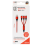 2GO 3in1 USB Ladekabel Micro-USB,Apple,TypeC Nylon 1,5m rot
