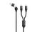 2GO USB / Type C Ladekabel DUO 2x USB-C Nylon 1,2m  schwarz