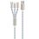 2GO 3in1 USB LED Kabel blau Micro-USB,Lightning,USB-C 1m