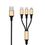 2GO 3in1 USB Ladekabel Micro-USB,Apple,TypeC Nylon 1,5m gold