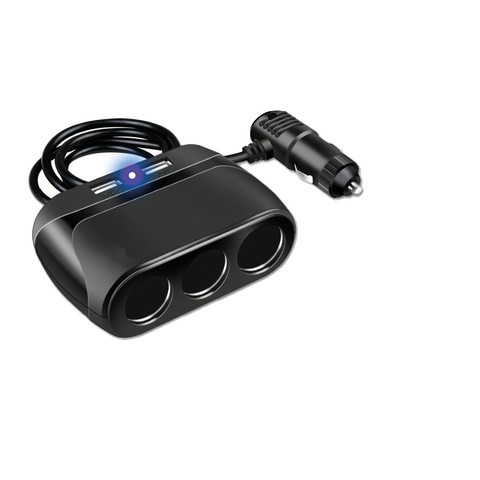 2GO 3-Fach Kfz-Verteiler + 2x USB