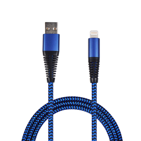 2GO USB Lade-/Datenkabel Lightning  1m  Nylon blau PET-Verp.