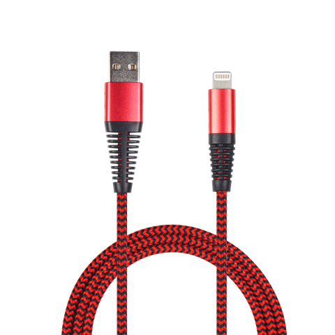 2GO USB Lade-/Datenkabel Lightning   1m  Nylon rot PET-Verp.