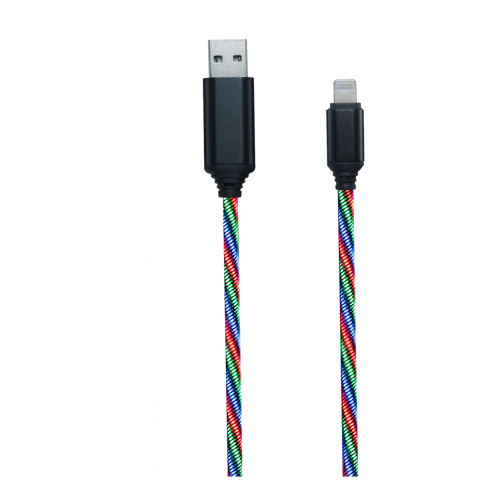 2GO USB Datenkabel "Tricolor" LED-Beleuchtung Lightning 1m
