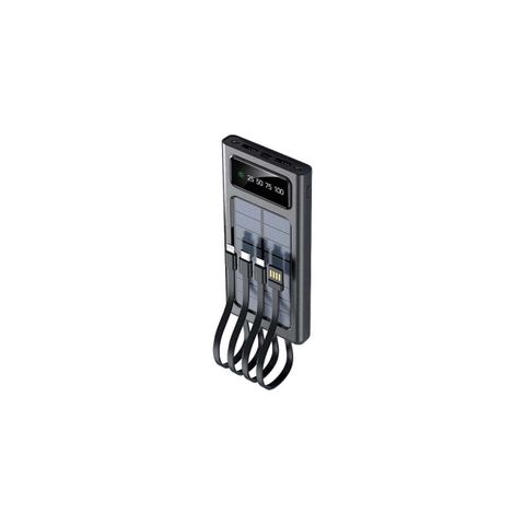 2GO Powerbank Solar 10000mAh mit LED Taschenlampe schwarz