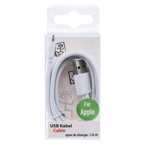 2GO USB Lade-/Datenkabel Lightning   1m   weiß in PET-Box