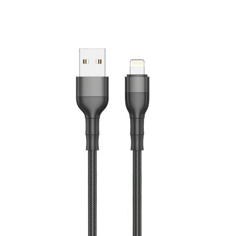2GO USB Lade-/Datenkabel Lightning   1m   Nylon  schwarz