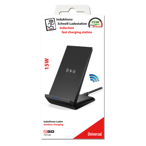 2GO Induktive Schnell-Ladestation FastCharging 15W  schwarz